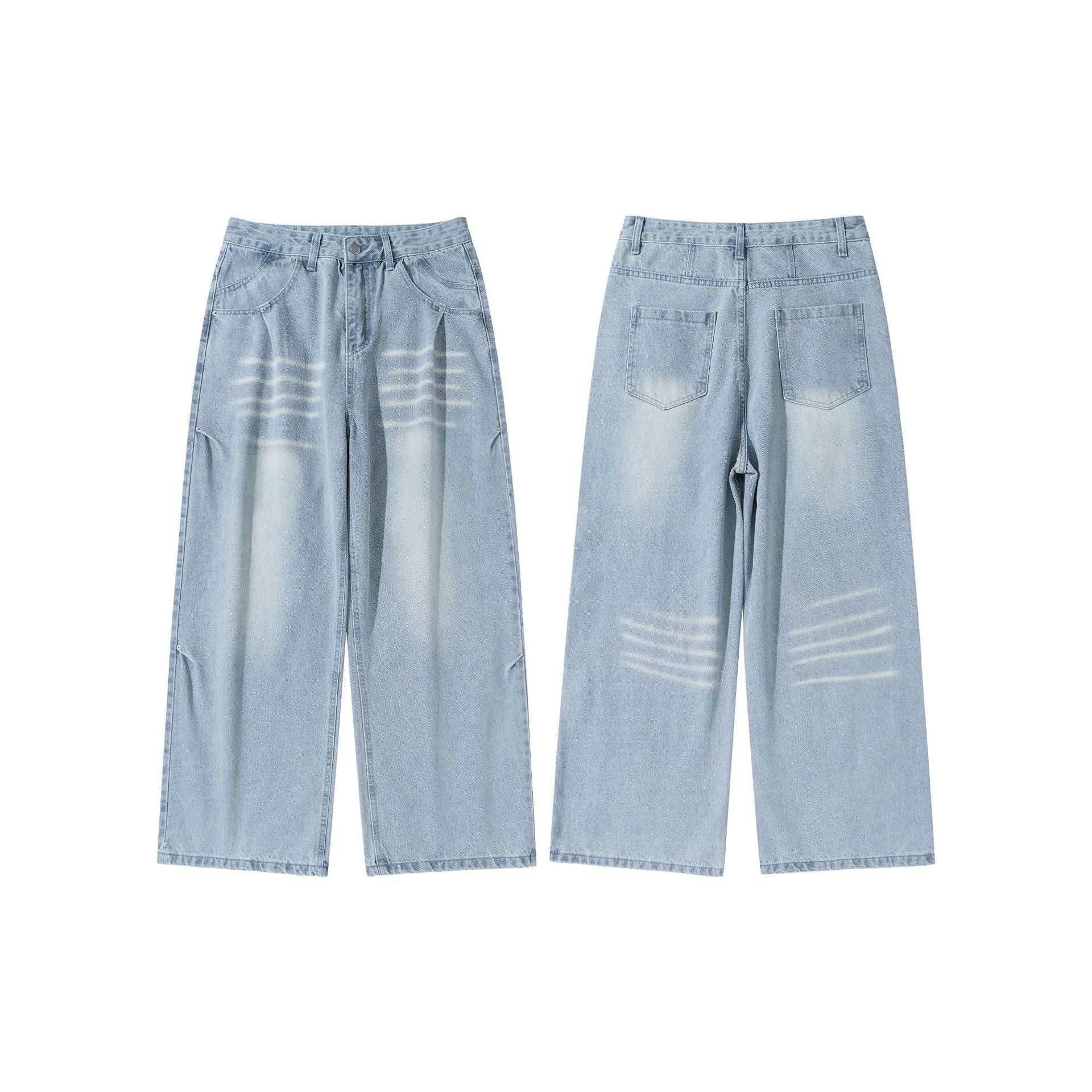 Women's high-waisted wide cropped jeans with pleats and utility pockets Chichicherry