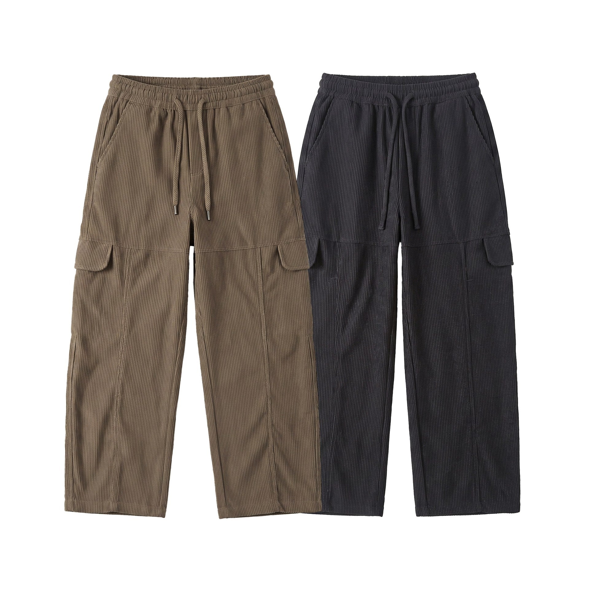 Women's culotte cargo shorts made of cord with a high waistband and drawstring Chichicherry