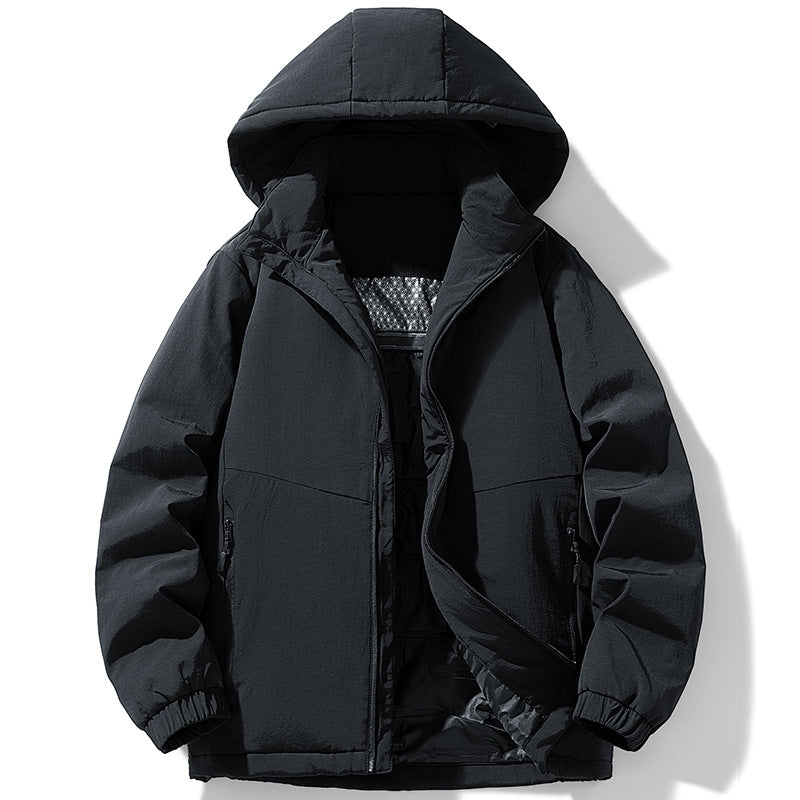 Men's Padded Thermal Winter Jacket with Hood, Water-Repellent Outer Shell and Zipper Pockets Chichicherry
