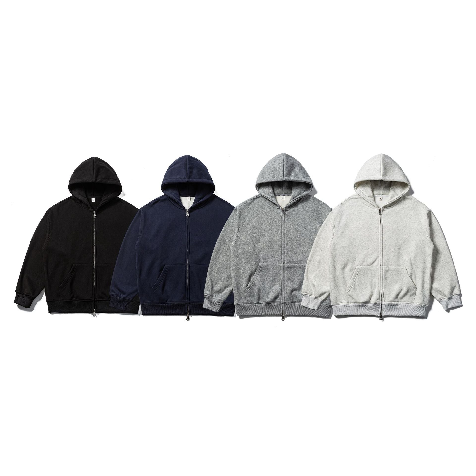 Unisex Hooded Sweat Jacket with Two-Way Zipper and Kangaroo Pocket Chichicherry