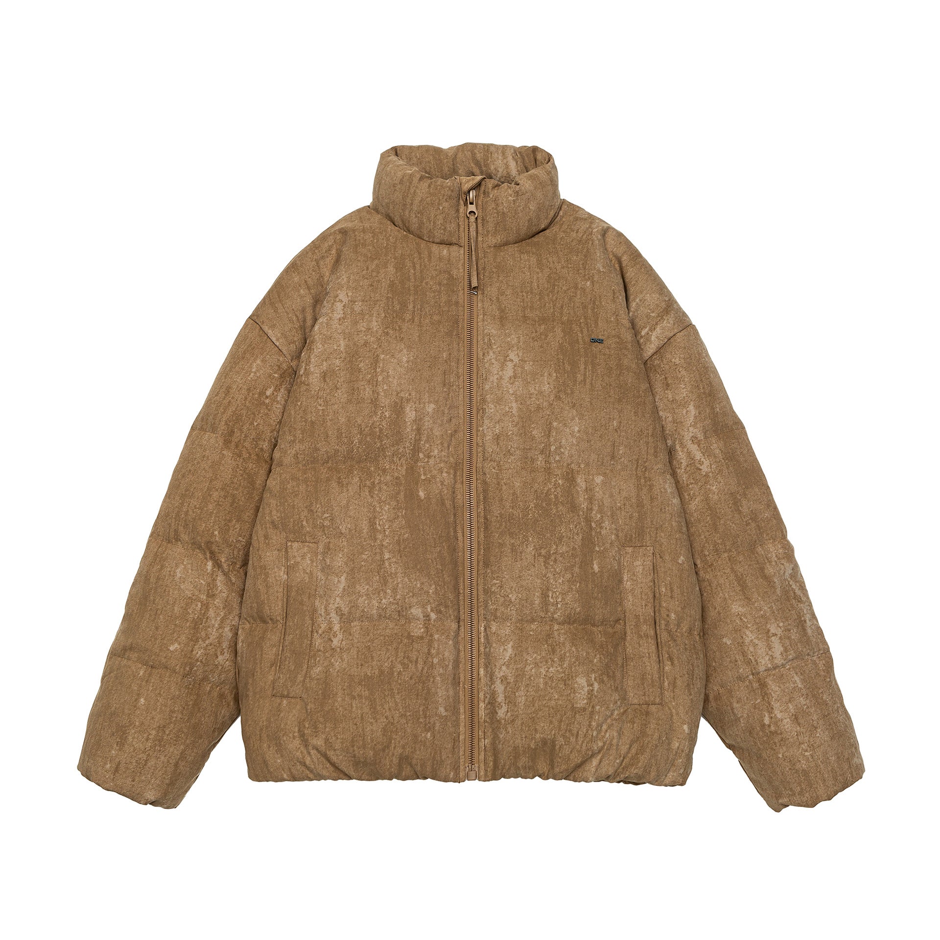 Men's Oversize Quilted Thermal Puffer Jacket with High Stand Collar Chichicherry