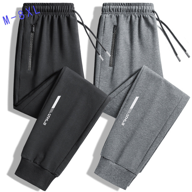 Men's Slim-Fit Performance Jogging Pants with Zipper Pockets, Elastic Waistband and Cuffs Chichicherry