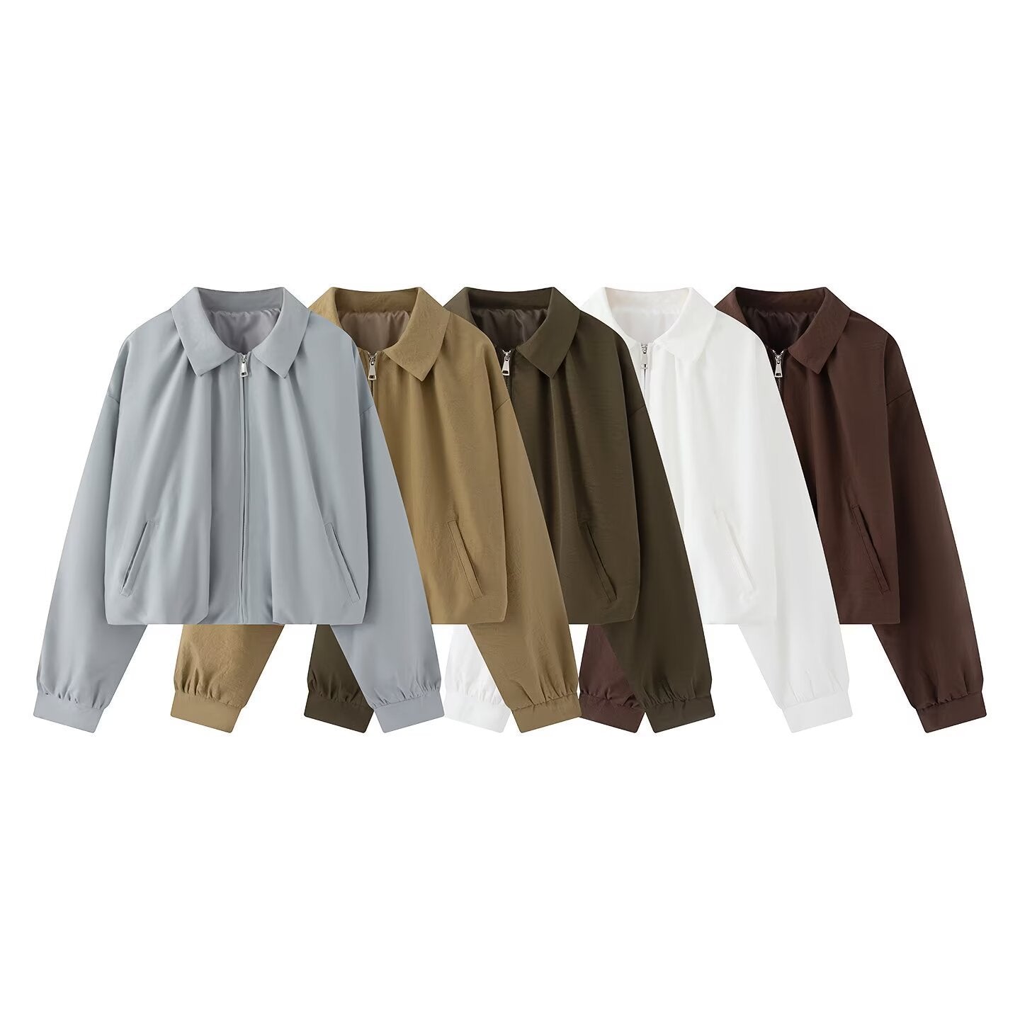 Women's short jacket in cropped bomber style with Kent collar, softshell look and elastic cuffs Chichicherry