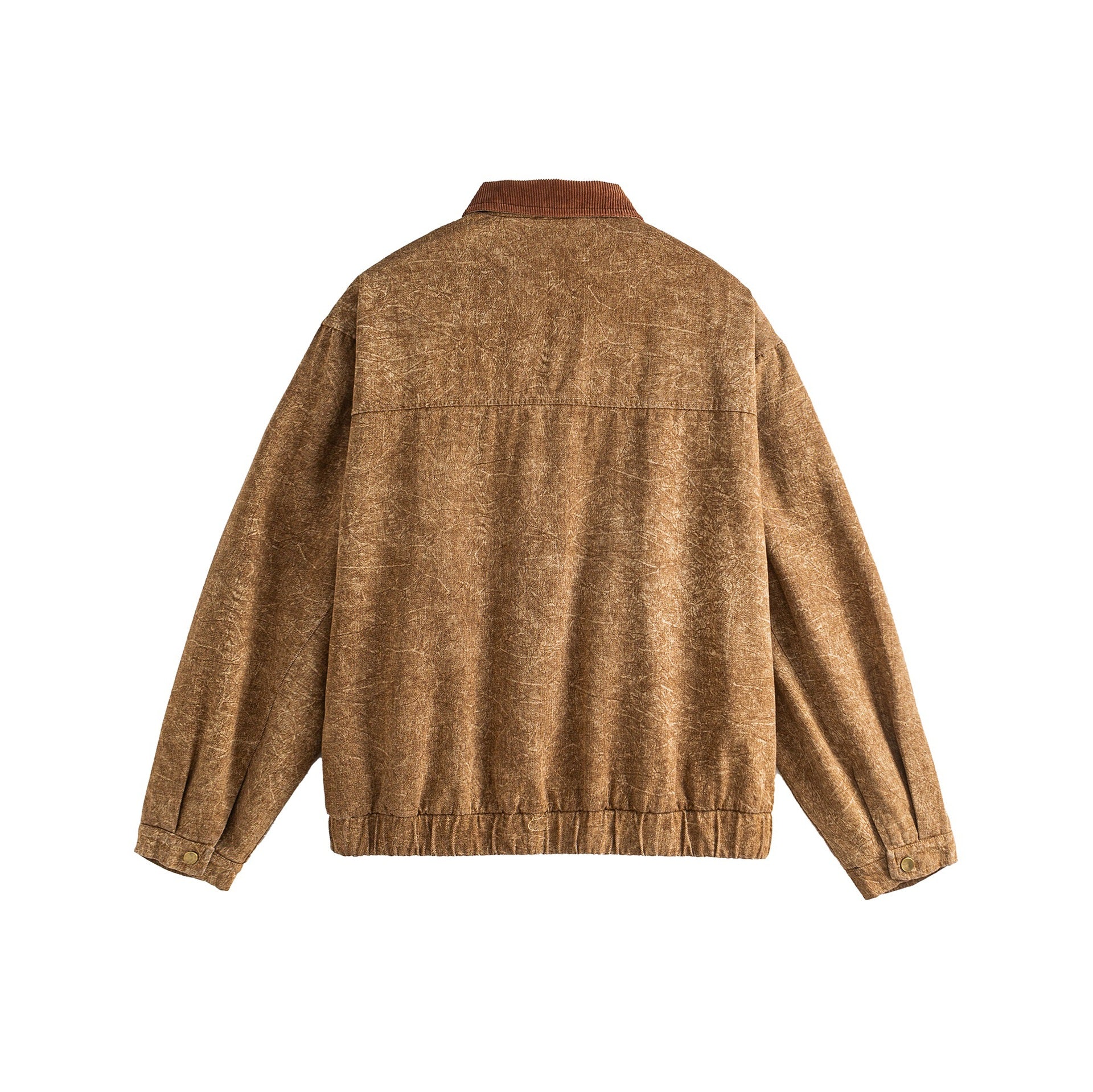 Unisex Boxy-Canvas-Bomber Jacket with Cord Collar and Utility Flap Pockets Chichicherry