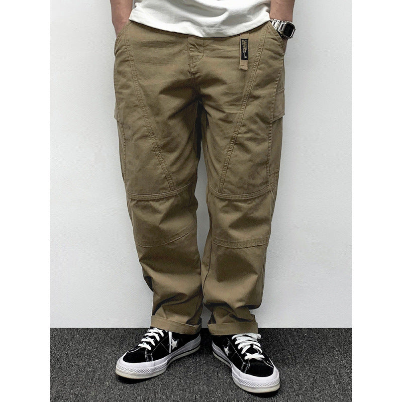 Herren Lässige Baggy-Cargo-Hose mit Knieabnähern, Multitaschen und Workwear-Details Chichicherry