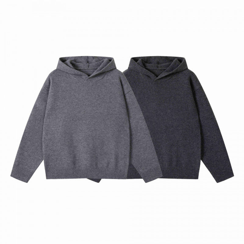 Unisex Oversized Fine Knit Hoodie with Raglan Sleeves and Ribbed Hem Chichicherry