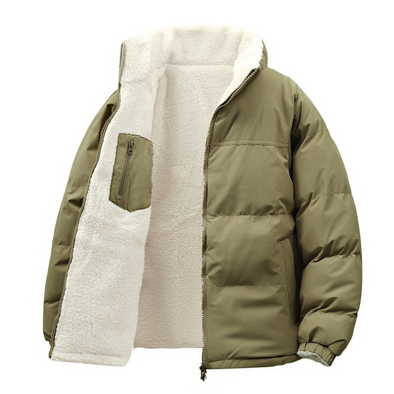 Unisex Padded Bomber Jacket with Teddy Lining and Hidden Inner Pockets Chichicherry