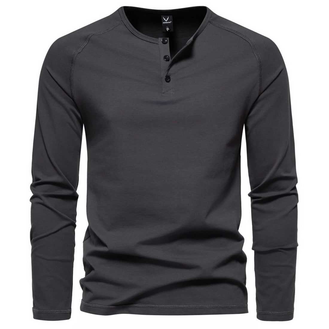 Men's Slim-Fit Cotton Blend Henley Shirt with Button Placket Chichicherry
