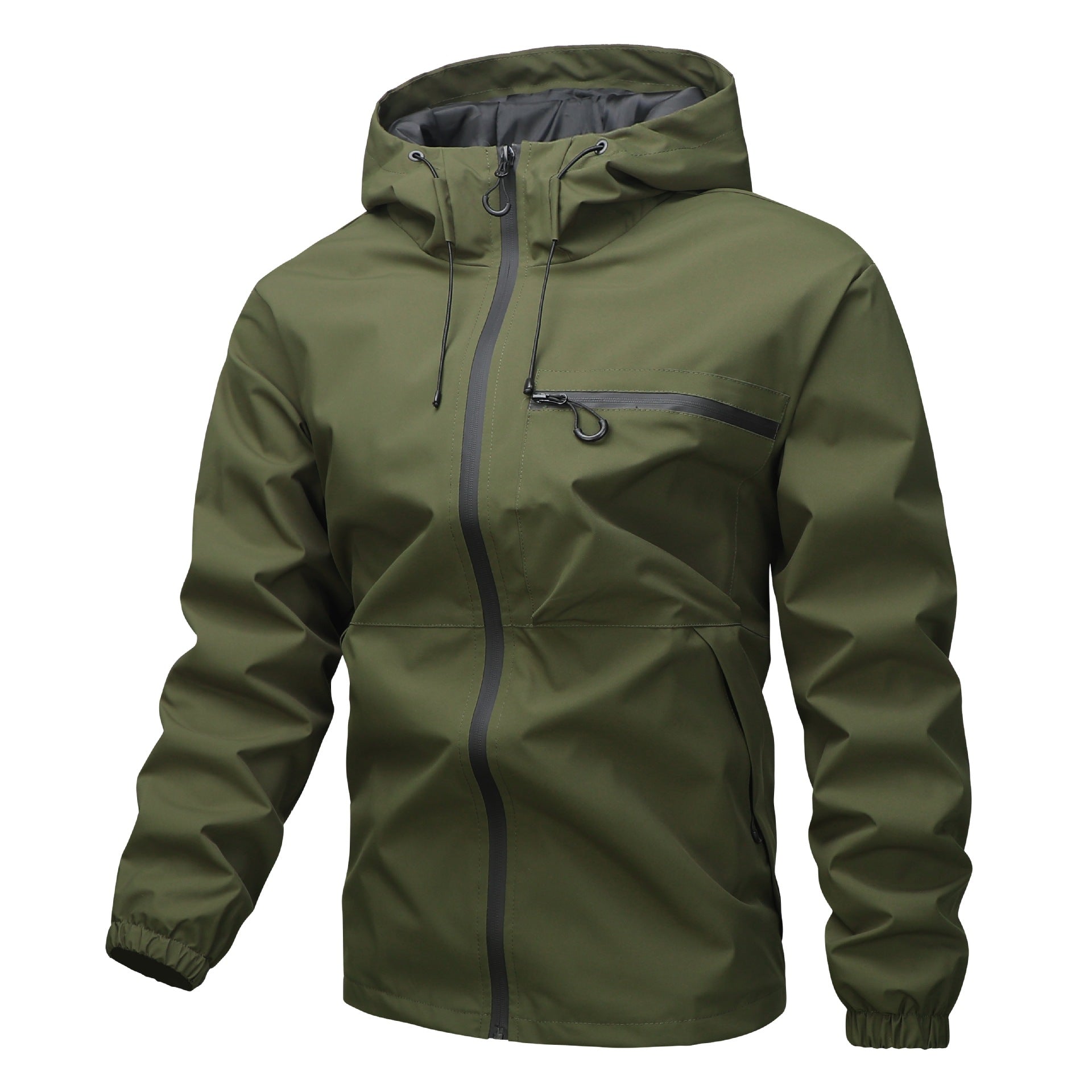 Men's lightweight three-layer softshell rain jacket with welded zippers, hood, and chest zipper Chichicherry