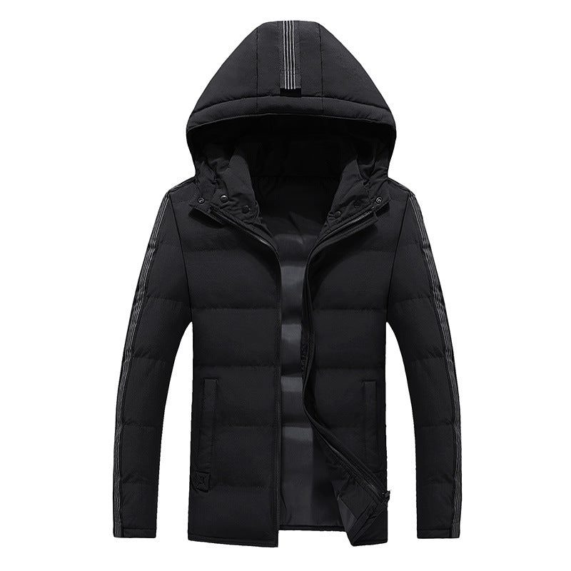 Men's quilted thermal hooded jacket in urban sports style with contrast sleeves Chichicherry