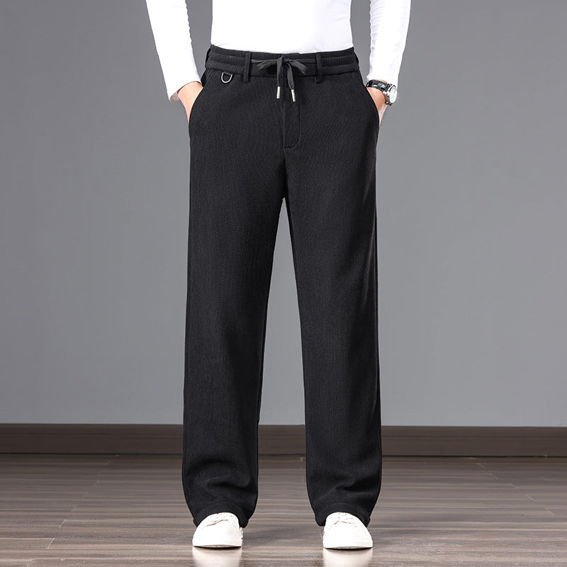 Men's Casual Relaxed-Fit Cotton Blend Sweatpants with Drawstring and Straight Leg Chichicherry