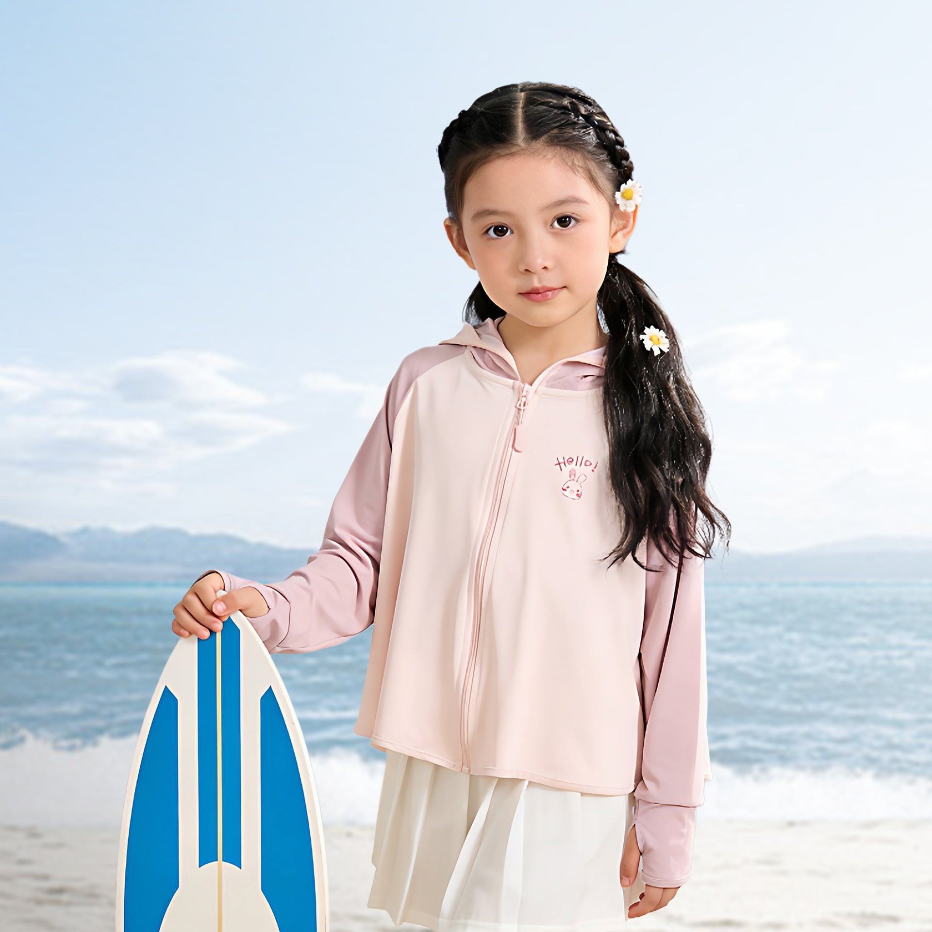 Girls' sun jacket with hood and UV protection Chichicherry