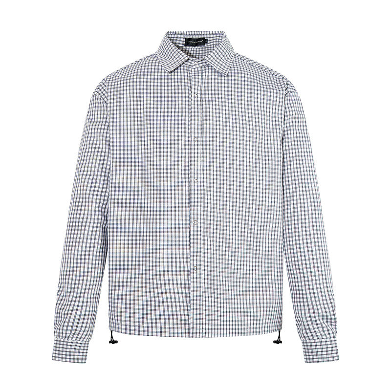 Men's checked shirt with full button placket, adjustable hem, and Kent collar Chichicherry