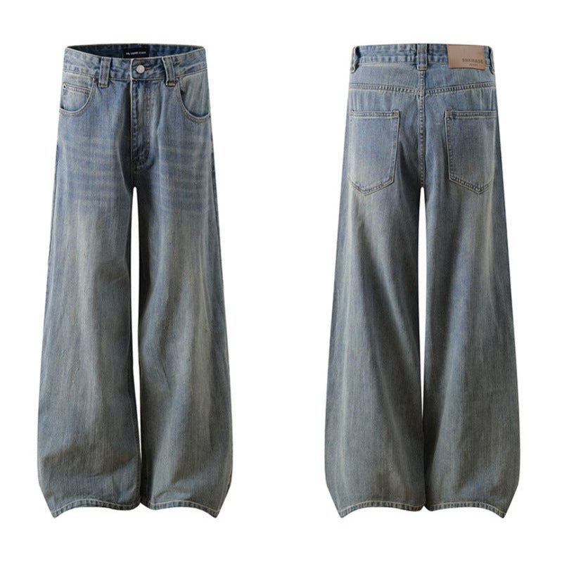 Women's Extra Wide High-Waist Palazzo Jeans with Wide Leg Chichicherry