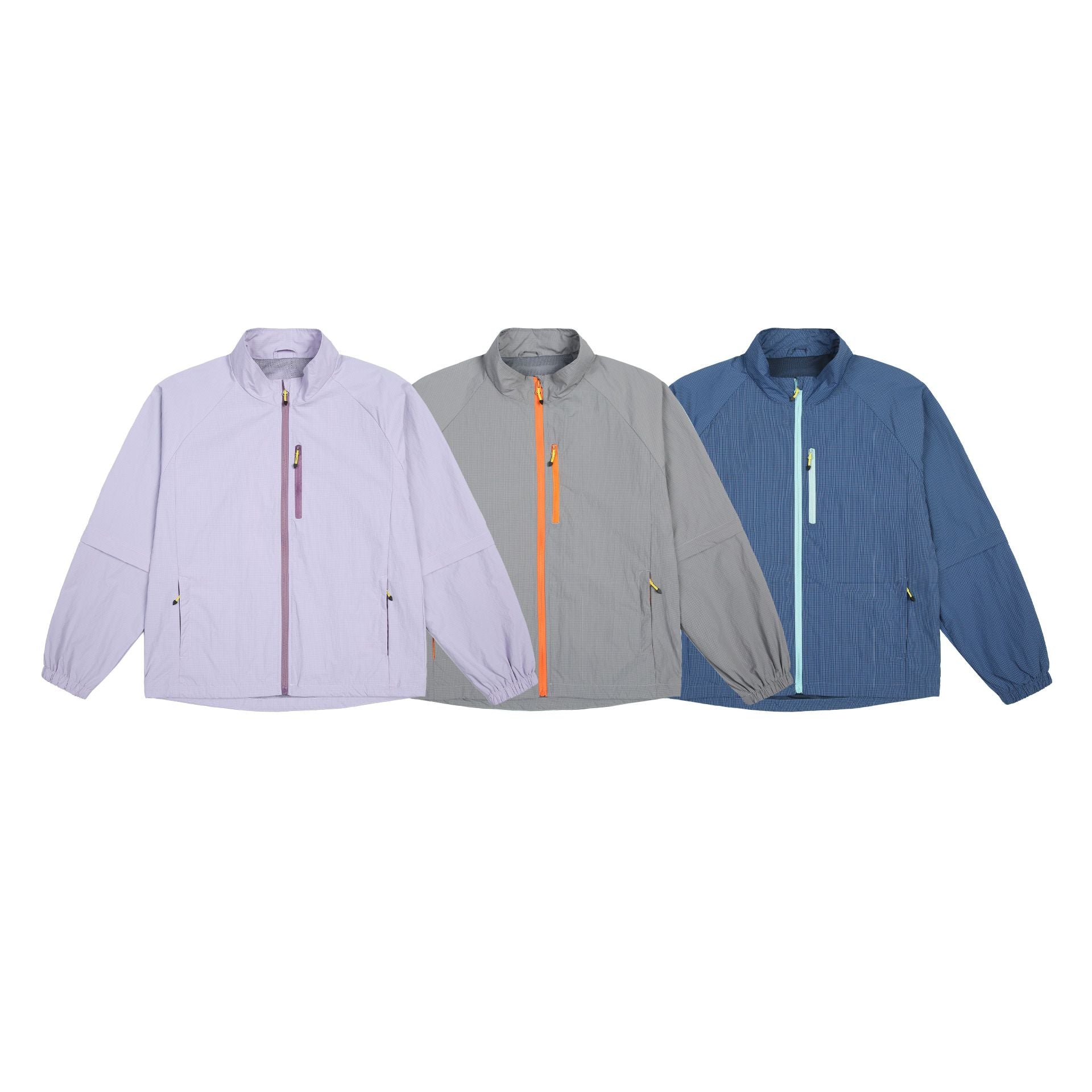 Men's lightweight ripstop overlay jacket with stand-up collar, chest pocket, and elastic cuffs Chichicherry