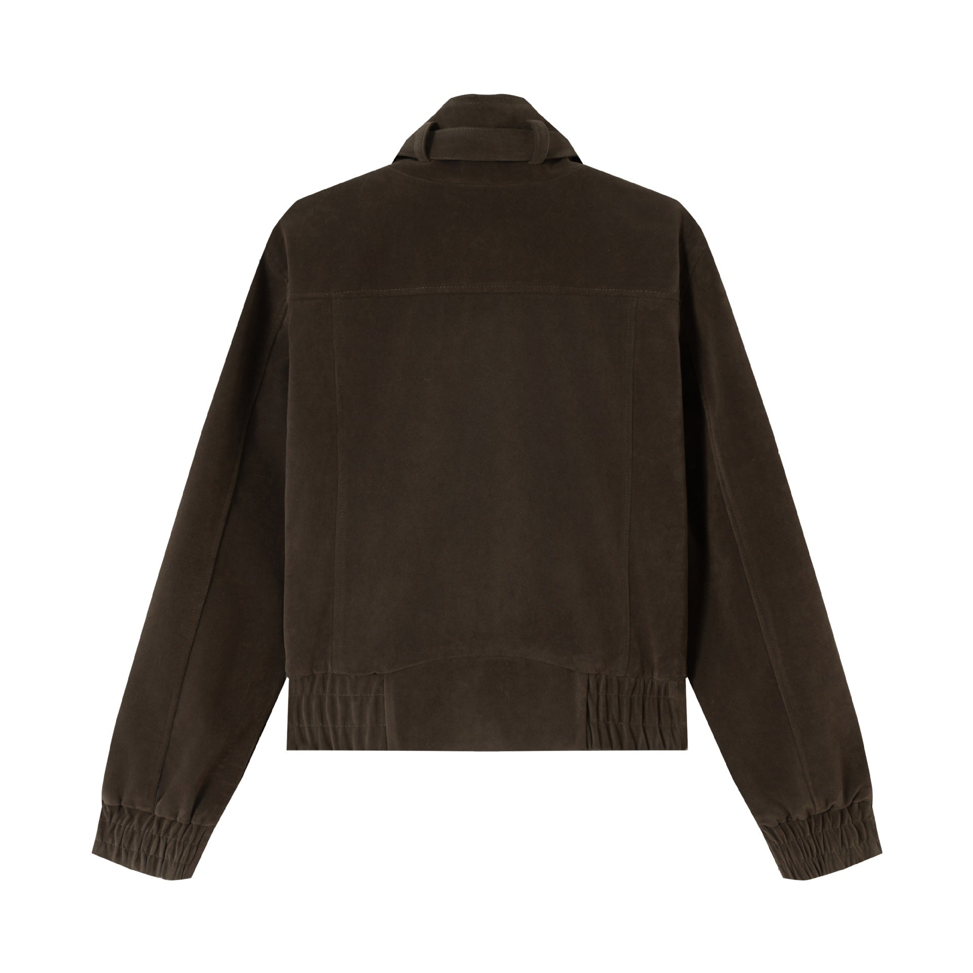 Men's short jacket in suede look with funnel collar, cargo patch pockets and decorative cross application Chichicherry