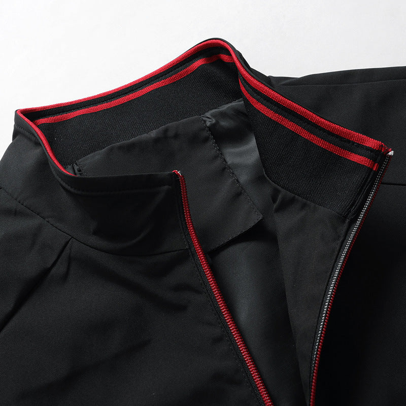 Men's lightweight softshell bomber with stand-up collar and contrast piping Chichicherry