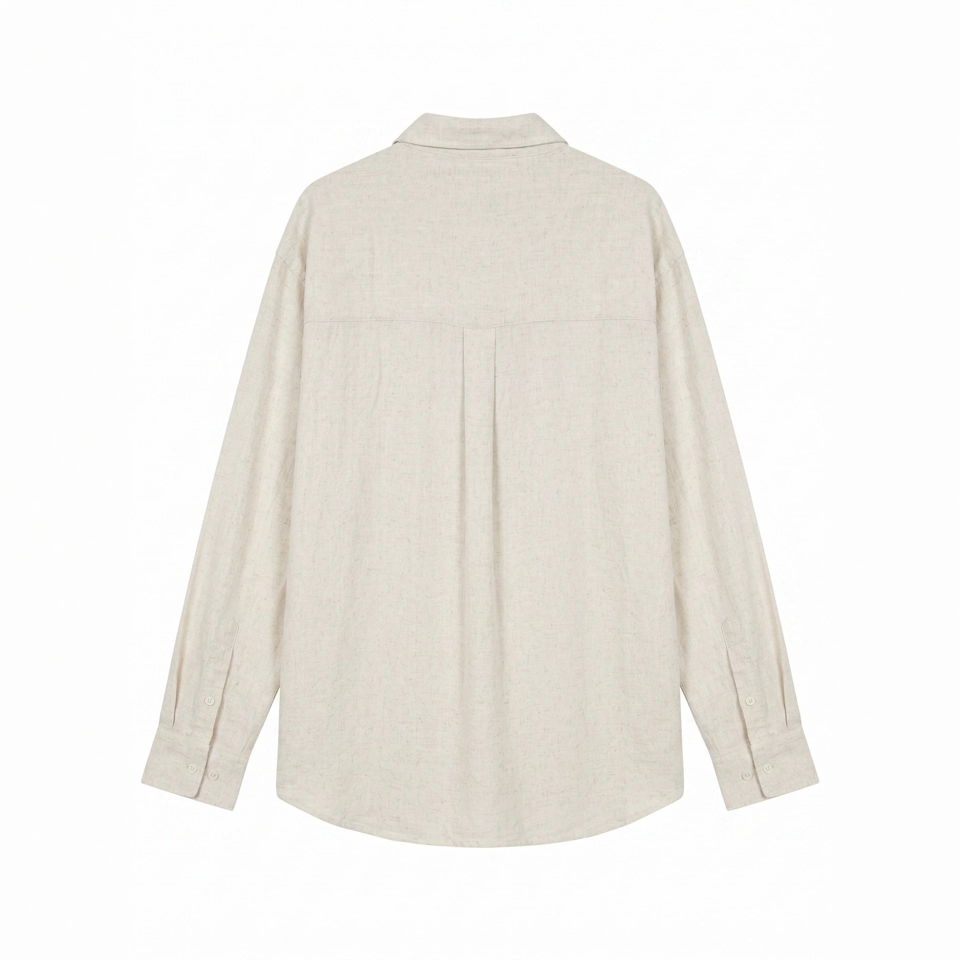 Unisex Lightweight Oversized Shirt in Linen Look with Kent Collar and Sleeve Tab Chichicherry