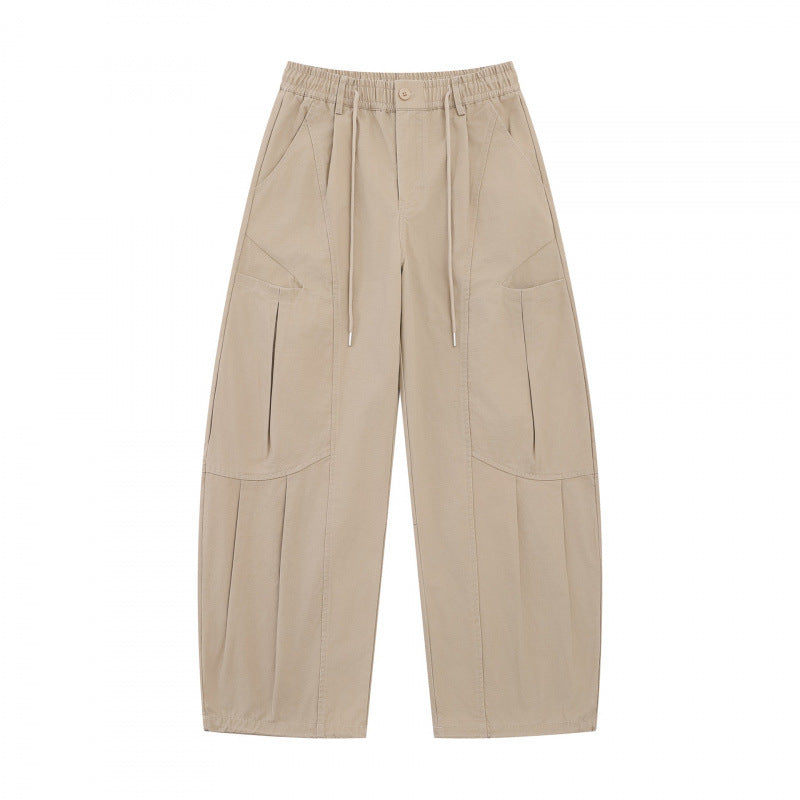 Unisex Wide Utility Cargo Pants made of cotton blend with drawstring waistband, large patch pockets, and balloon-shaped silhouette Chichicherry