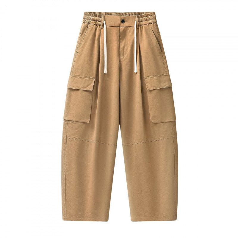Unisex Baggy Cargo Pants with elastic waistband, drawstring and large flap pockets Chichicherry