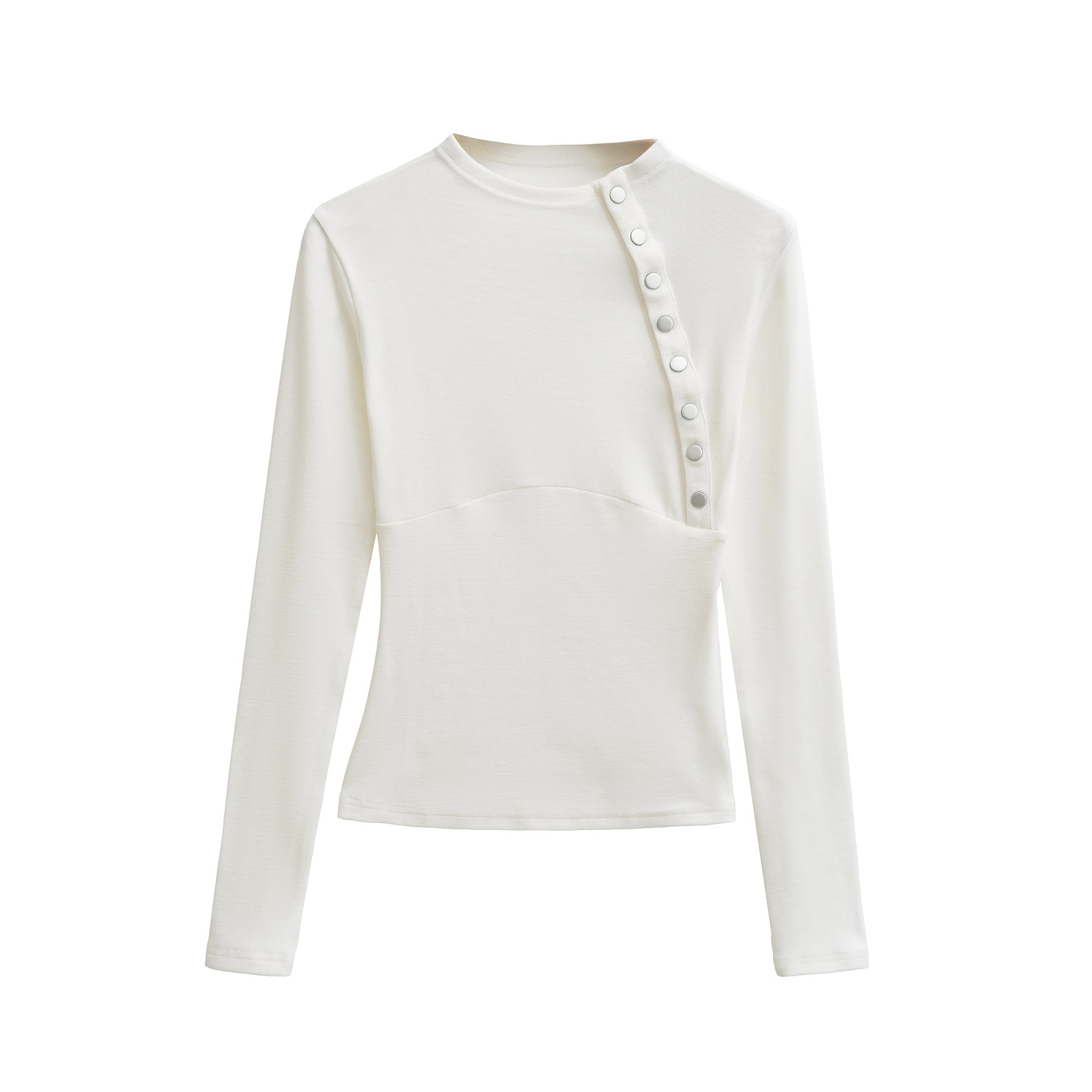 Women Fitted Long Sleeve with Asymmetrical Snap Placket Chichicherry