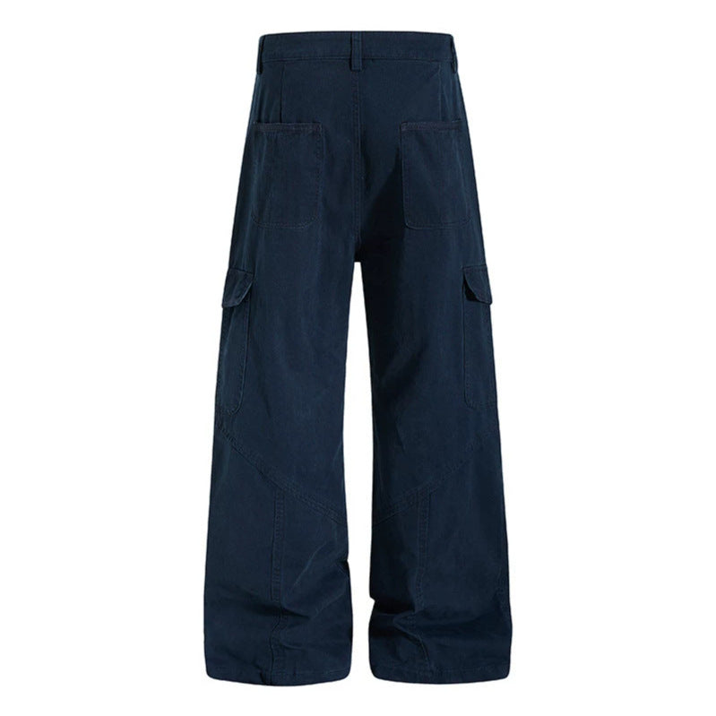 Women Wide Cargo Pants made of Cotton Blend with High Waist and Multifunction Pockets Chichicherry