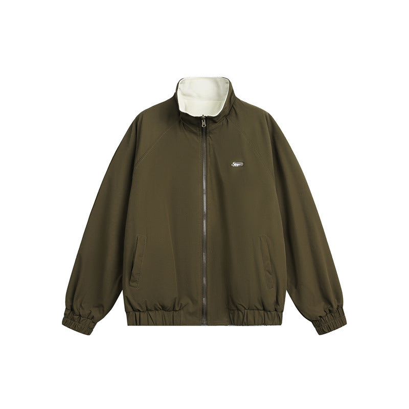 Unisex Lightweight Fleece Outdoor Jacket with Zipper Chest Pocket and Elastic Hem Chichicherry