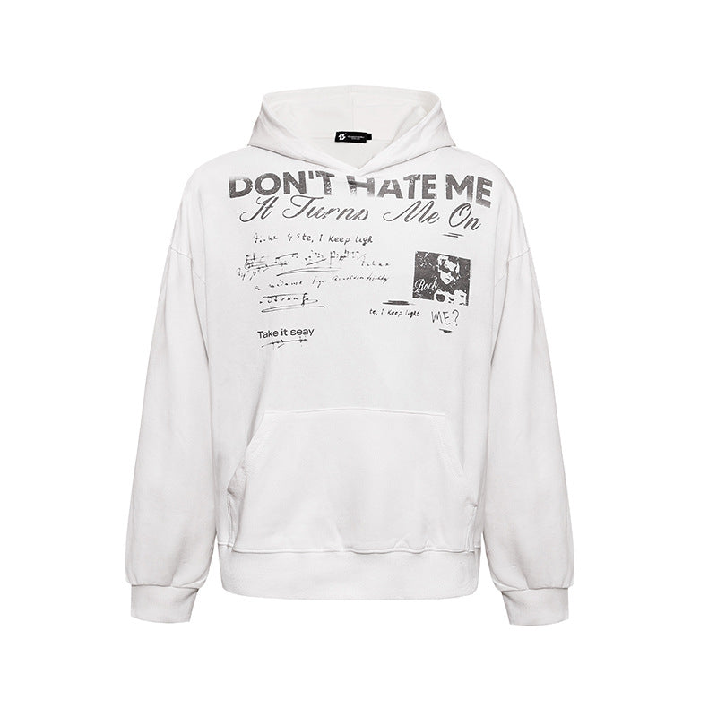 Women's Casual Oversized Hoodie with Typo Front Print, Dropped Shoulders and Kangaroo Pocket Chichicherry