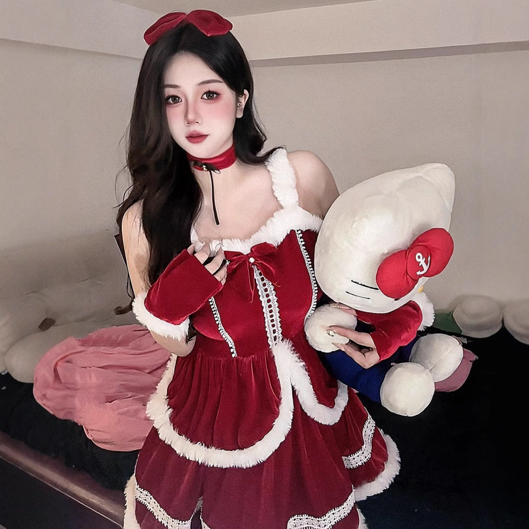 Women's Devil Costume with Hood and Ruffles Chichicherry