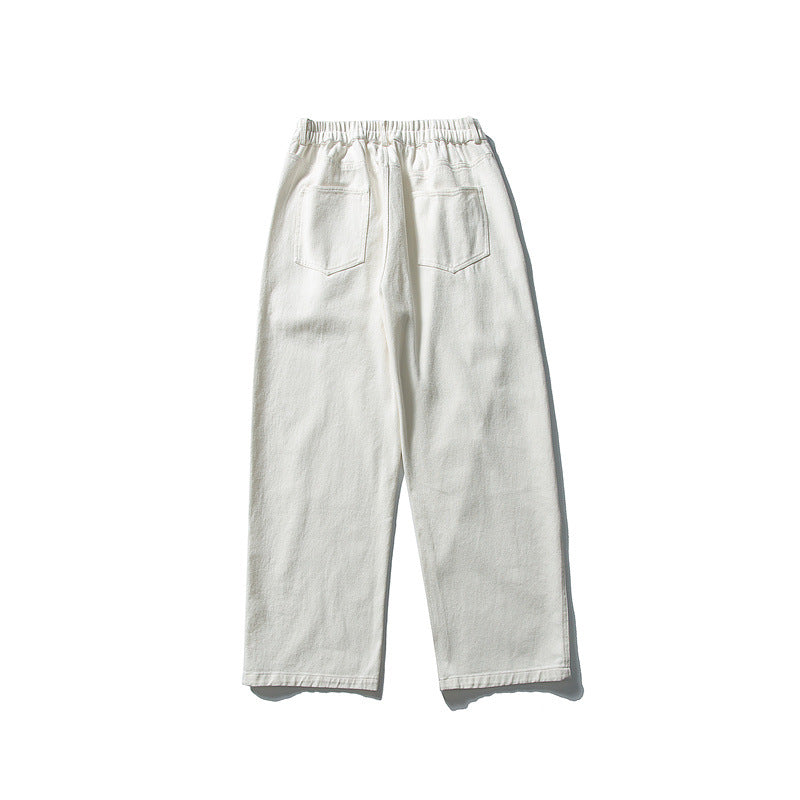 Women high-waisted wide pleated trousers made of cotton blend with straight leg Chichicherry