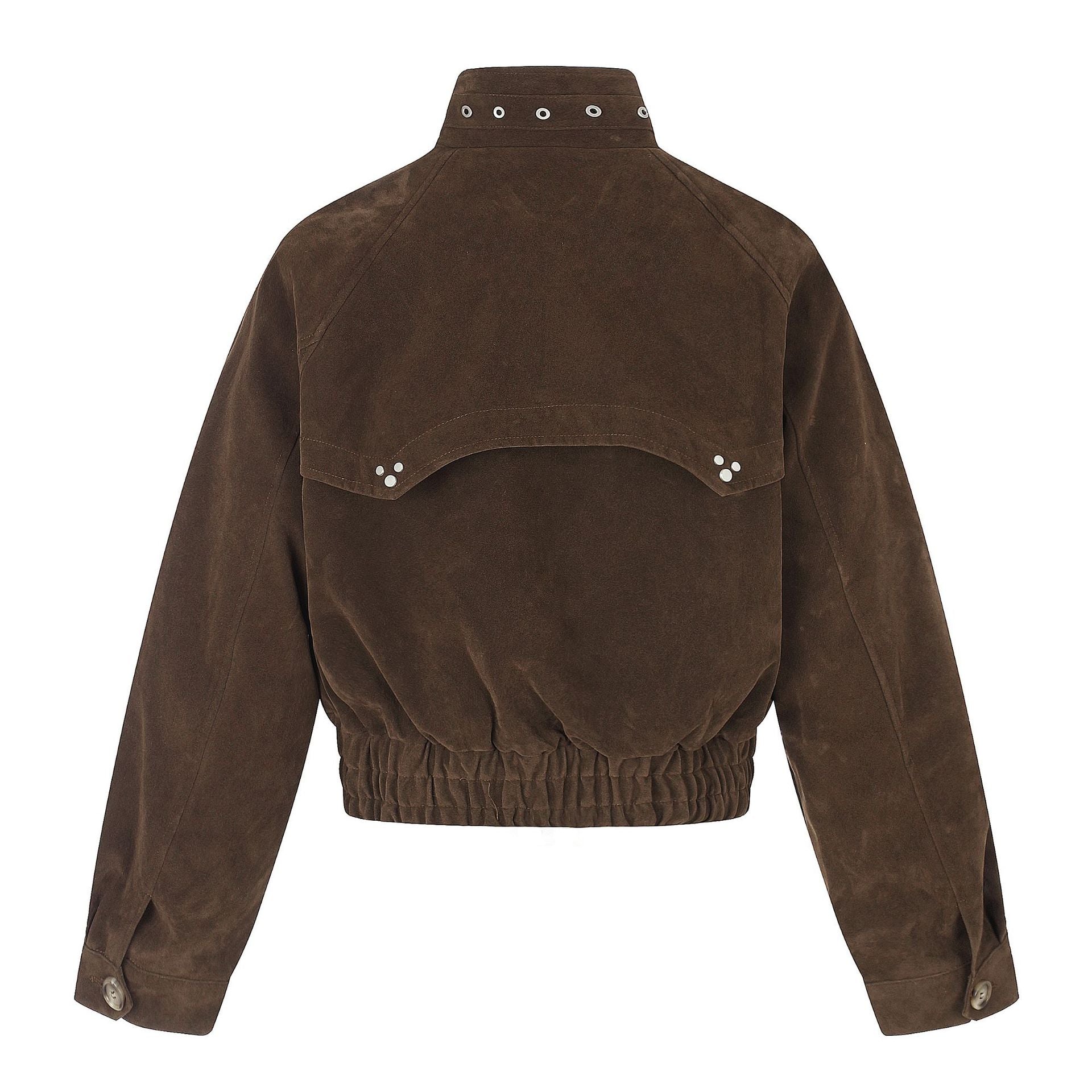 Men's Suede Bomber Jacket in Pilot Style Chichicherry