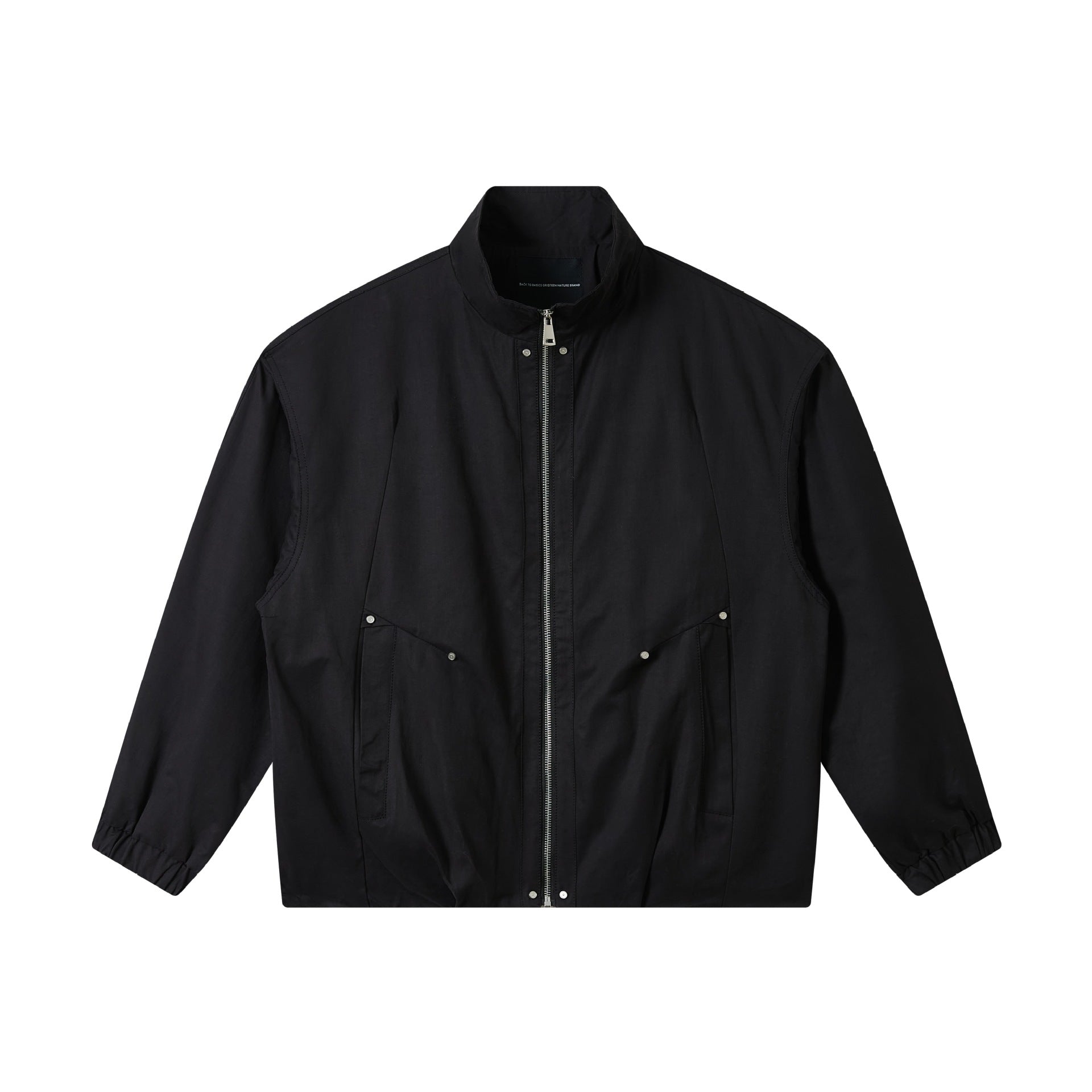 Men's short-cut utility blouson with high funnel collar and flap pockets Chichicherry