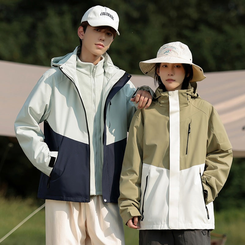 Men's Two-Tone Wind and Water-Repellent Softshell Jacket with Hood Chichicherry