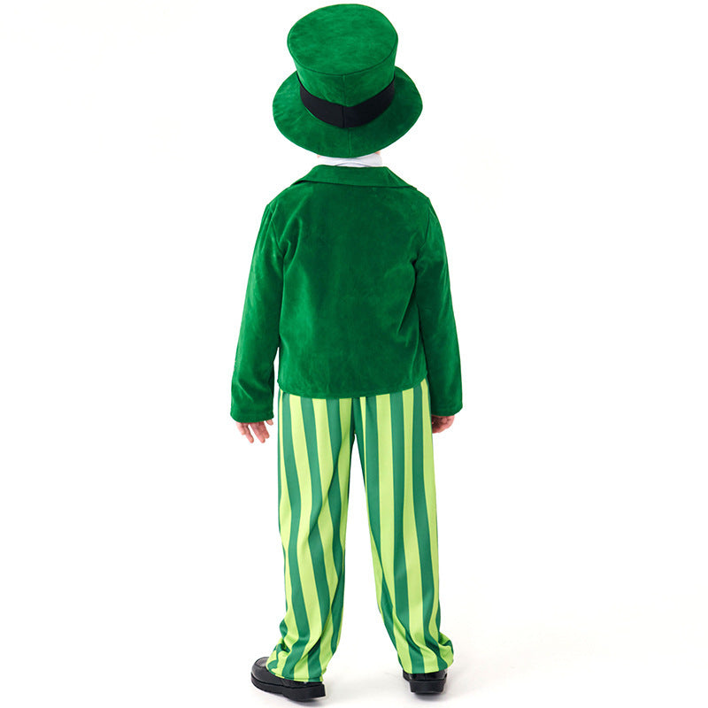 Men's costume as Irish Leprechaun with hat and detailed accents Chichicherry