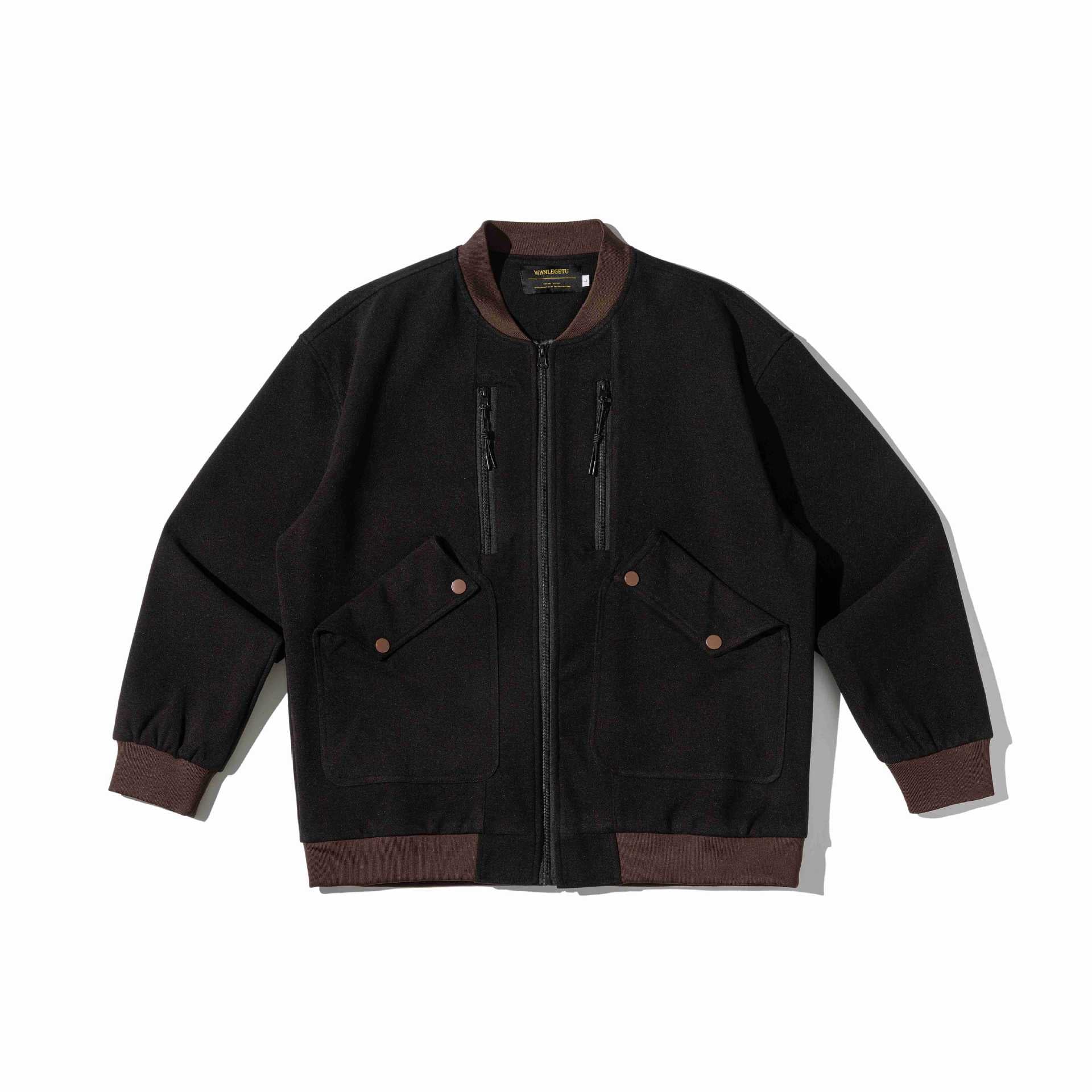 Men's short-cut utility bomber jacket with flap pockets and double chest zip Chichicherry