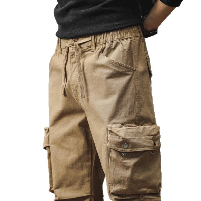 Men's cargo pants with multifunctional flap pockets and elastic hem Chichicherry