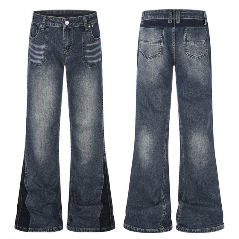 Women flared jeans with high waist and side contrast stripes Chichicherry