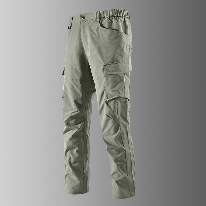 Men's Outdoor Cargo Pants with elastic waistband, pre-shaped knees, and multifunctional pockets Chichicherry