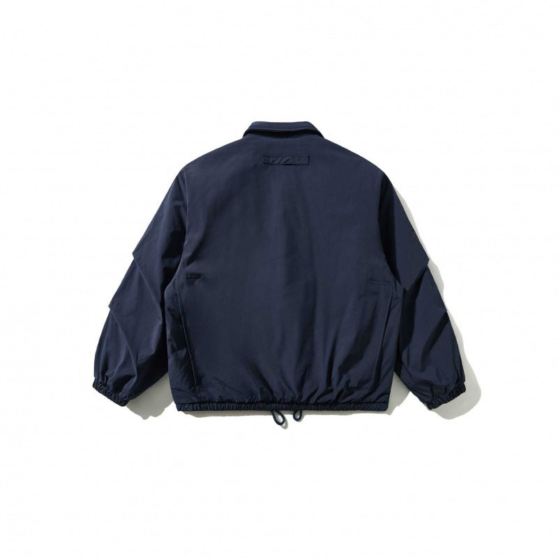 Men's short jacket in worker look with shirt collar, snap button closure and drawstring waistband Chichicherry