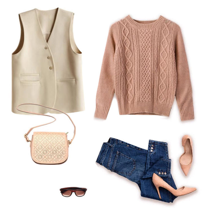 Women Elegant Blazer Vest Chichicherry