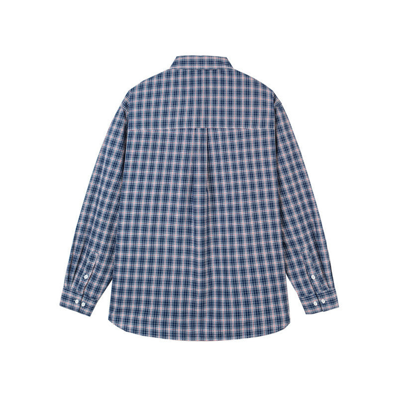 Men's Casual Check Shirt in Overshirt Style with Button-Down Collar and Rounded Hem Chichicherry