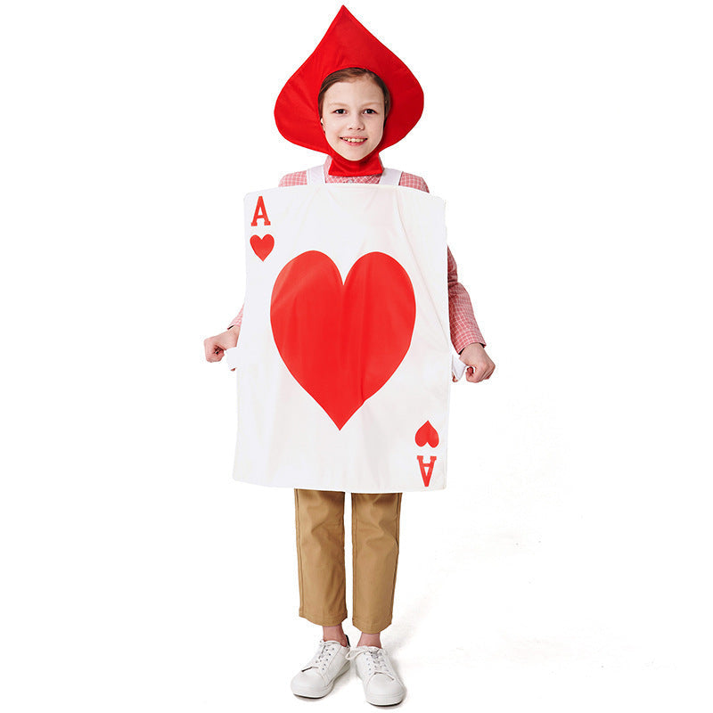 Men's costume as playing card with heart motif Chichicherry