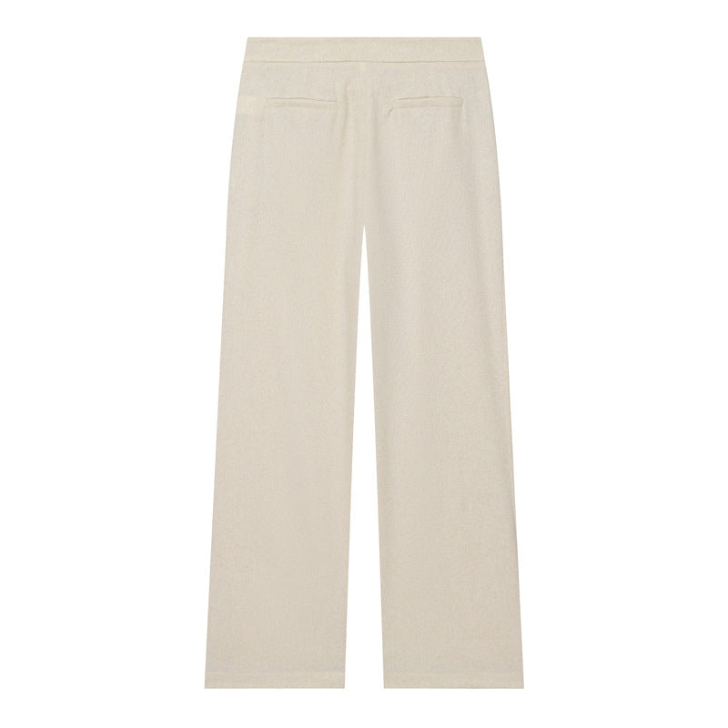Women wide high-waisted fabric trousers with crease and straight leg Chichicherry