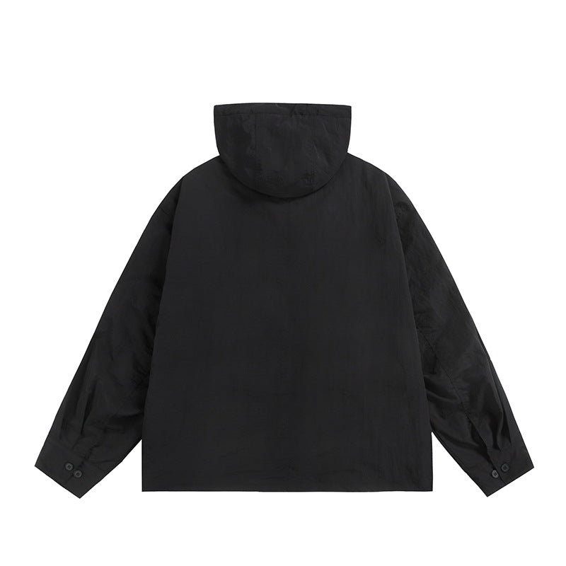 Unisex Ultralight Packable Hooded Jacket in Boxy Relax Fit with Two-Way Metal Zipper Chichicherry