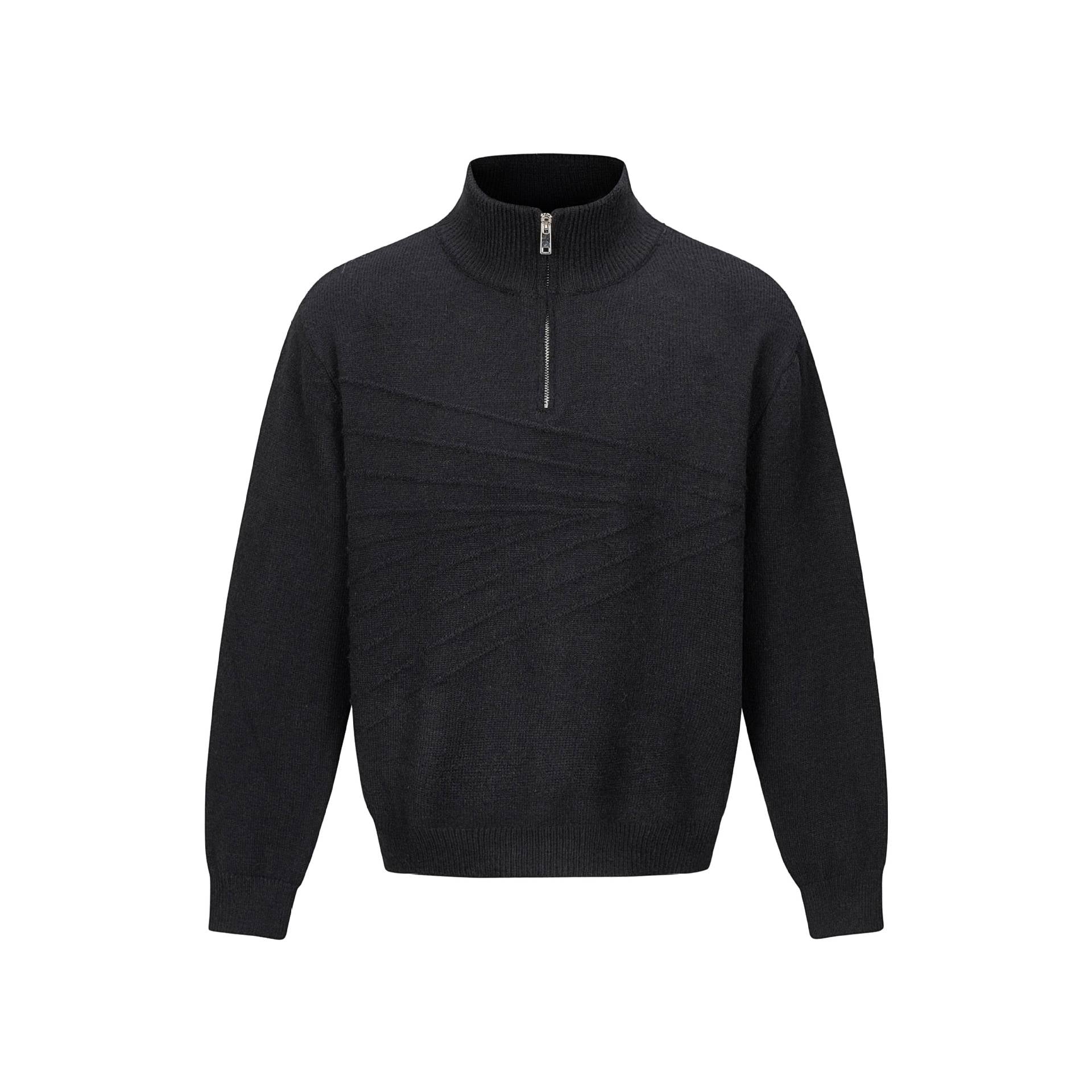 Men's Half-Zip Knit Pullover with Ribbed Collar Chichicherry