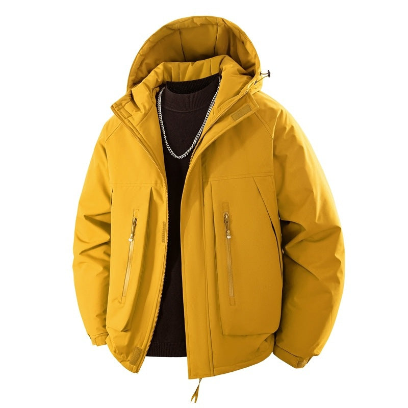 Men's Padded Hooded Outdoor Jacket with Water-Repellent Membrane and Technical Zipper Pockets Chichicherry