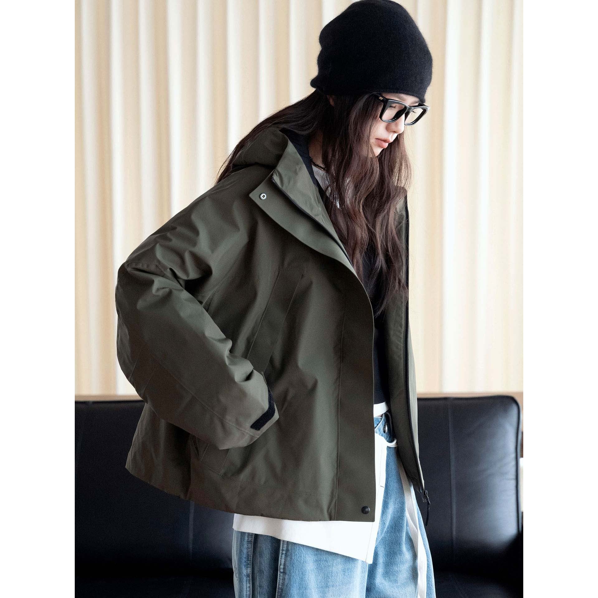 Women Padded Oversize Parka with Hood and Technical Weather Protection Chichicherry
