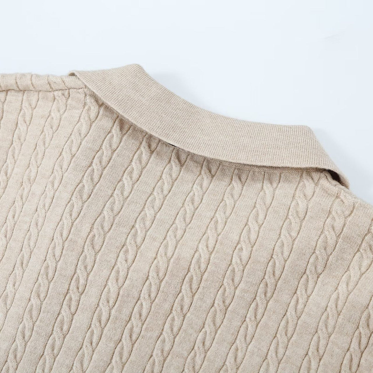 Women's knit sweater with turtleneck and decorative tie Chichicherry
