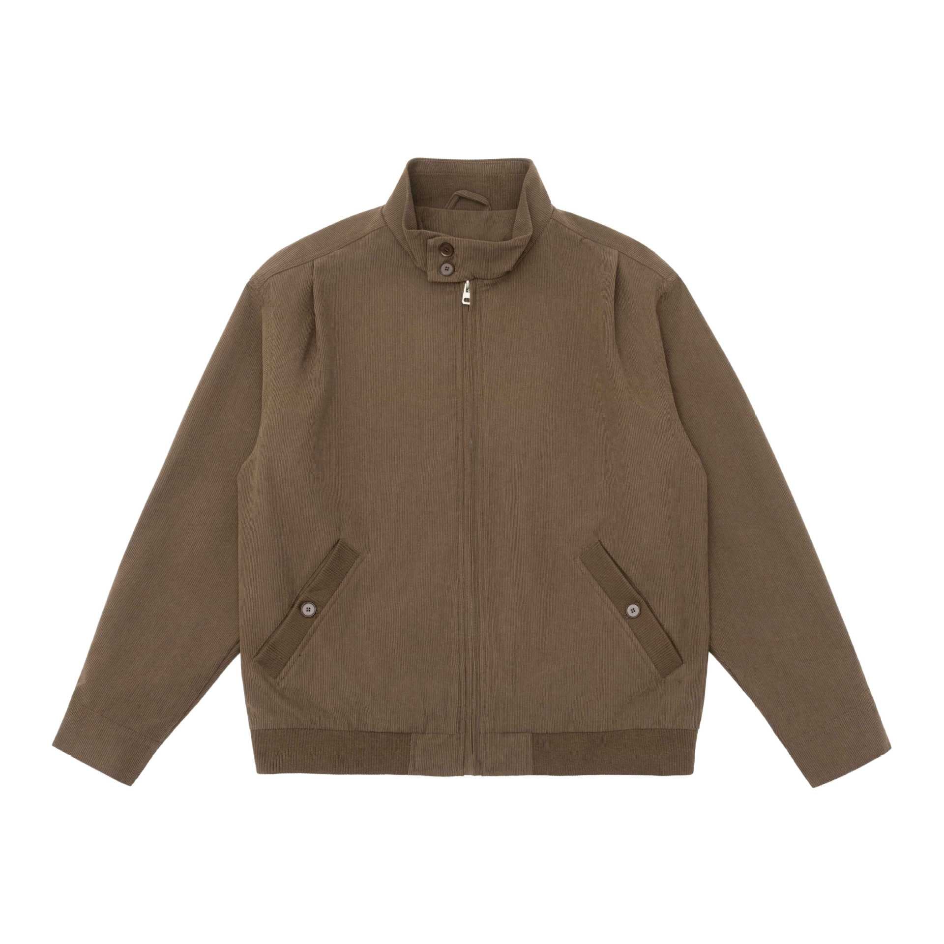 Men's Padded Jacket in Cord Look with Stand-Up Collar and Flap Pockets Chichicherry