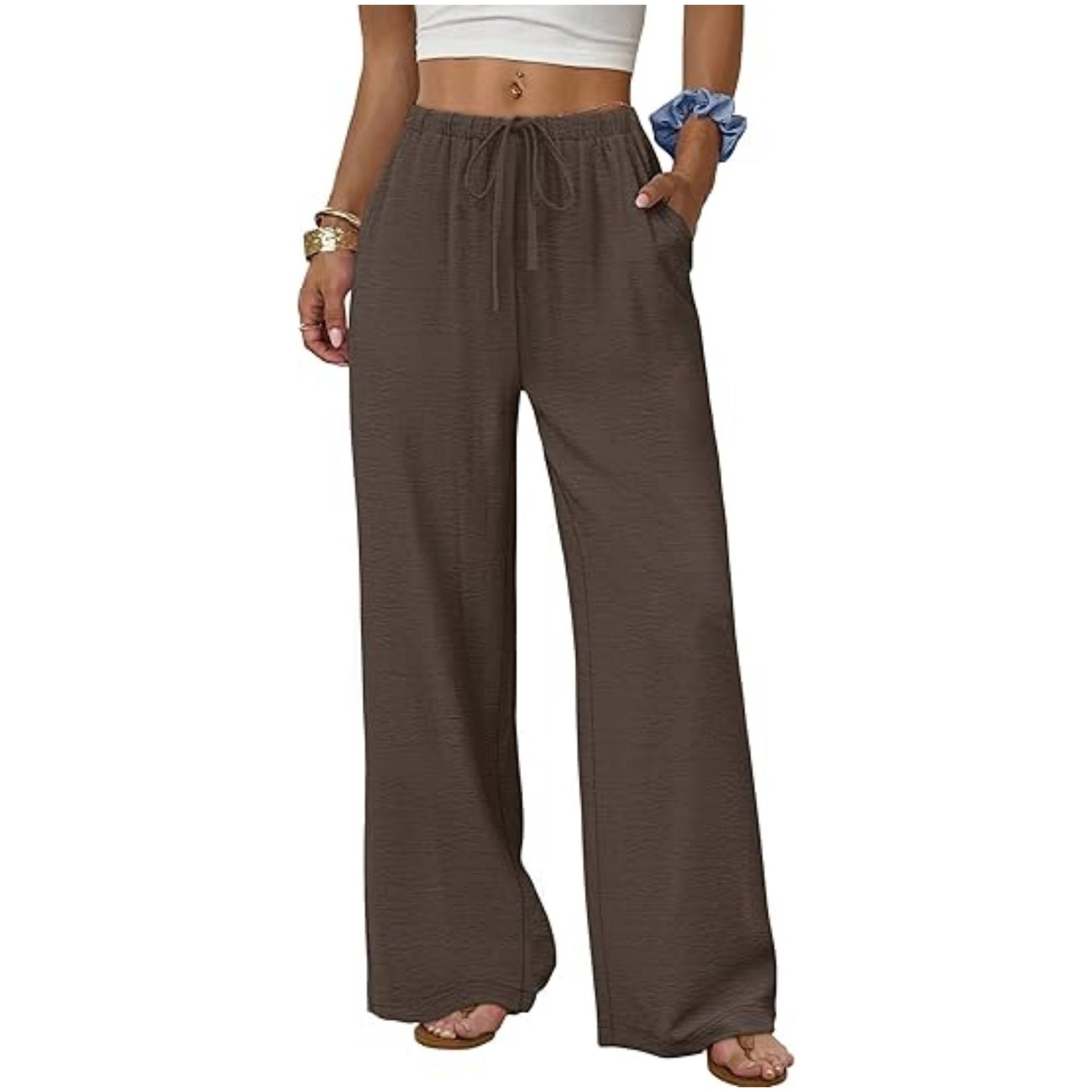 Women's Loose Loungewear Pants with Drawstring Chichicherry
